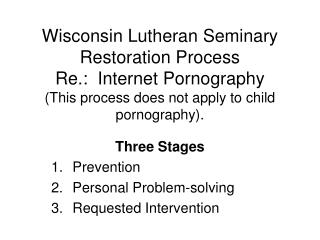 Three Stages Prevention Personal Problem-solving Requested Intervention