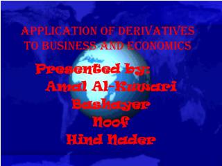 Application of derivatives to Business and economics