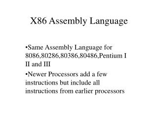 X86 Assembly Language