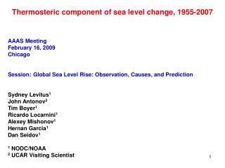 Thermosteric component of sea level change, 1955-2007