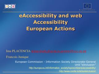 eAccessibility and web Accessibility European Actions