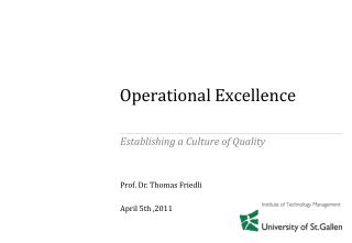 Operational Excellence