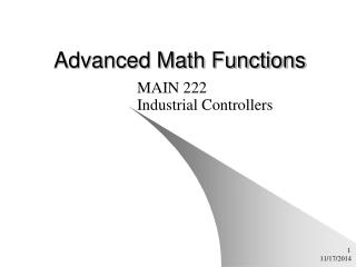Advanced Math Functions