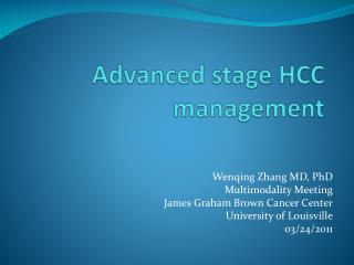 Advanced stage HCC management