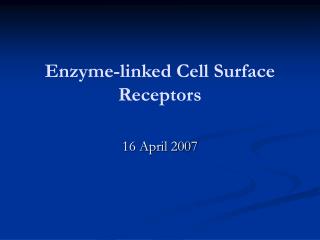 En z yme- linked Cell Surface Receptors