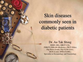 Skin diseases commonly seen in diabetic patients