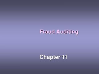 Fraud Auditing