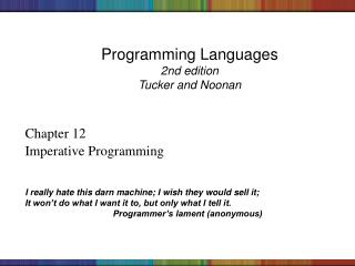 Programming Languages 2nd edition Tucker and Noonan