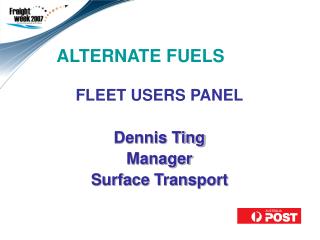 ALTERNATE FUELS