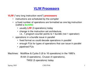 VLIW Processors