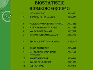 BIOSTATISTIC BIOMEDIC GROUP 5