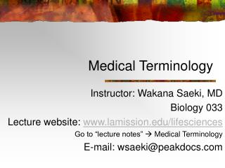 Medical Terminology