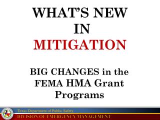WHAT’S NEW IN MITIGATION