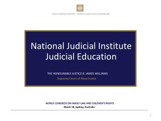 National Judicial Institute Judicial Education
