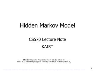 Hidden Markov Model