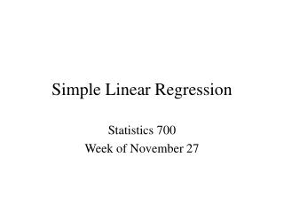 Simple Linear Regression