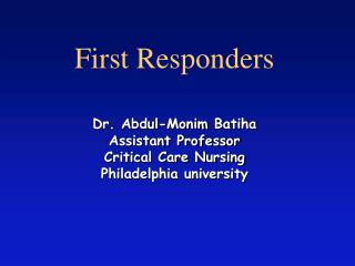 First Responders