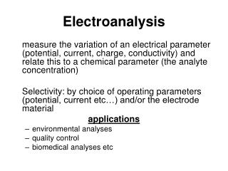 Electroanalysis