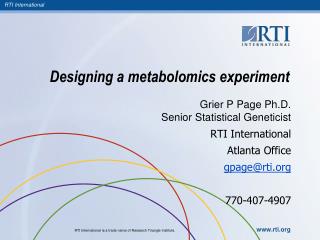 Designing a metabolomics experiment