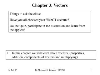 Chapter 3: Vectors