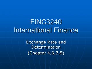 FINC3240 International Finance