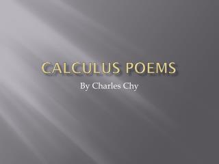 Calculus Poems