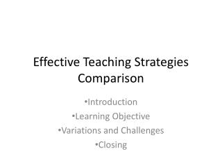 Effective Teaching Strategies Comparison