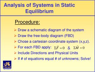 Analysis of Systems in Static Equilibrium
