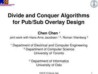 Divide and Conquer Algorithms for Pub/Sub Overlay Design