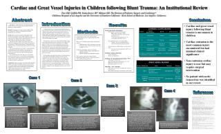 Cardiac and Great Vessel Injuries in Children following Blunt Trauma: An Institutional Review