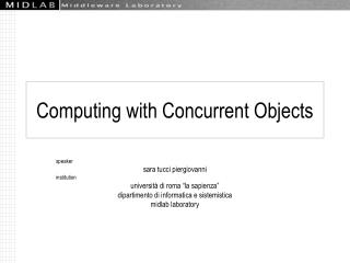 Computing with Concurrent Objects