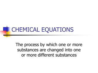 CHEMICAL EQUATIONS