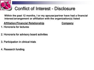Conflict of Interest - Disclosure