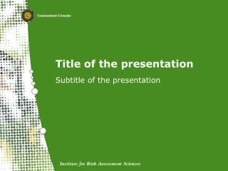 Title of the presentation
