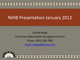 NIHB Presentation January 2012