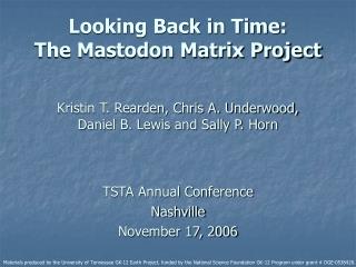 TSTA Annual Conference Nashville November 17, 2006