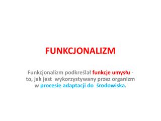 FUNKCJONALIZM