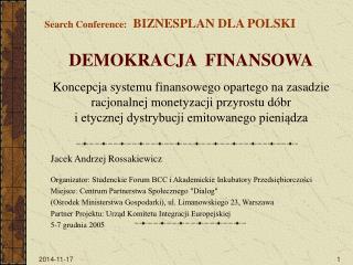 Search Conference: BIZNESPLAN DLA POLSKI