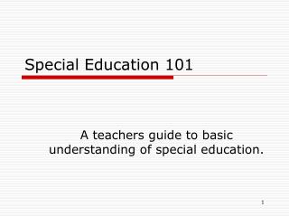 Special Education 101