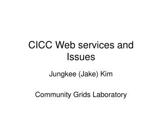 CICC Web services and Issues