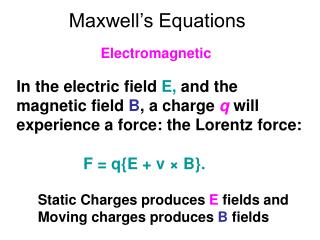 Maxwell’s Equations