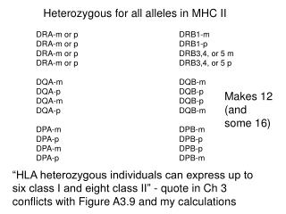 Heterozygous for all alleles in MHC II