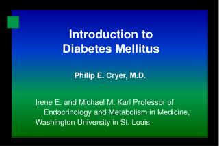 Introduction to Diabetes Mellitus
