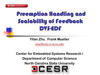 Preemption Handling and Scalability of Feedback DVS-EDF