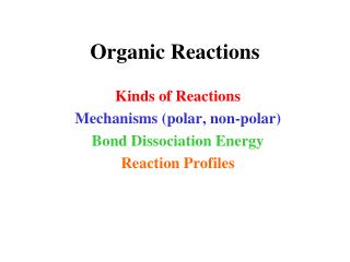 Organic Reactions