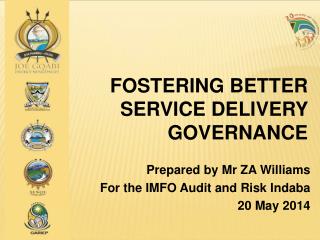 Fostering Better Service Delivery Governance