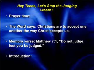 Hey Teens, Let’s Stop the Judging Lesson 1