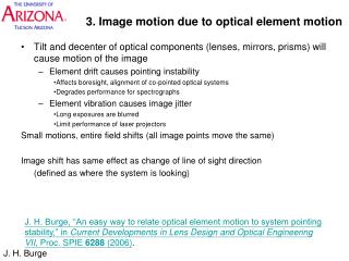 3. Image motion due to optical element motion