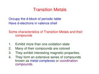 Transition Metals