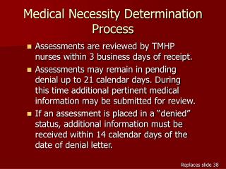 Medical Necessity Determination Process